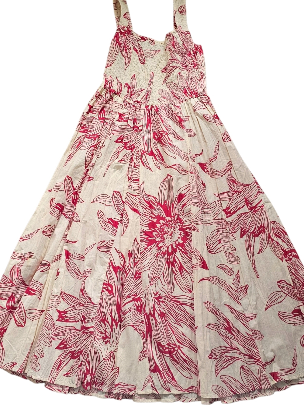 Paradise NY Floral Print Sundress in Cream and Pink